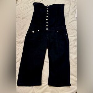 Pilcro Strapless Corset Denim Jumpsuit